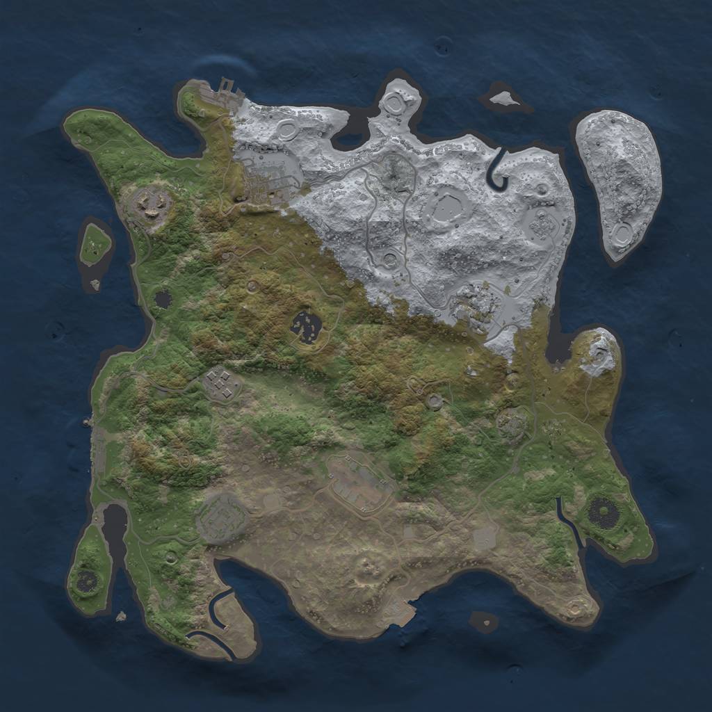 Rust Map: Procedural Map, Size: 3450, Seed: 6742645, 15 Monuments