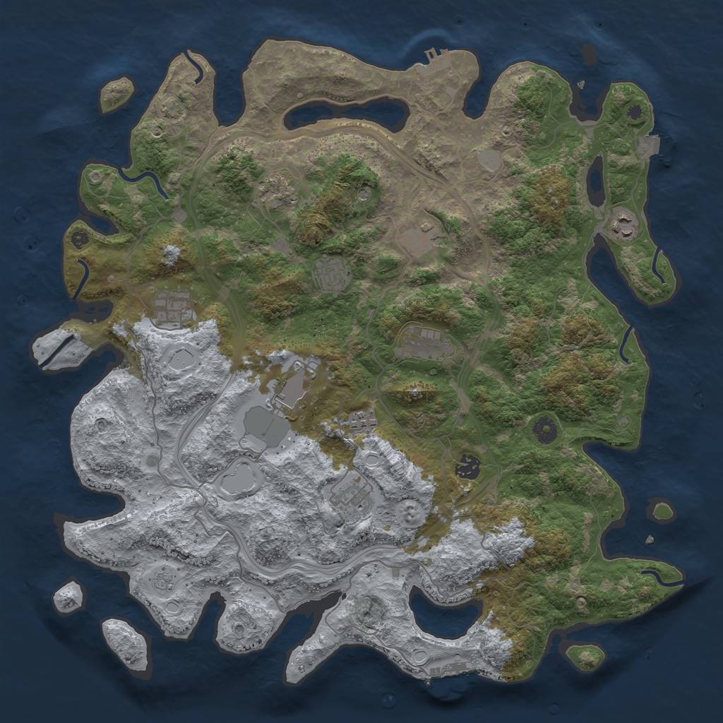 Rust Map: Procedural Map, Size: 4300, Seed: 48002750, 18 Monuments