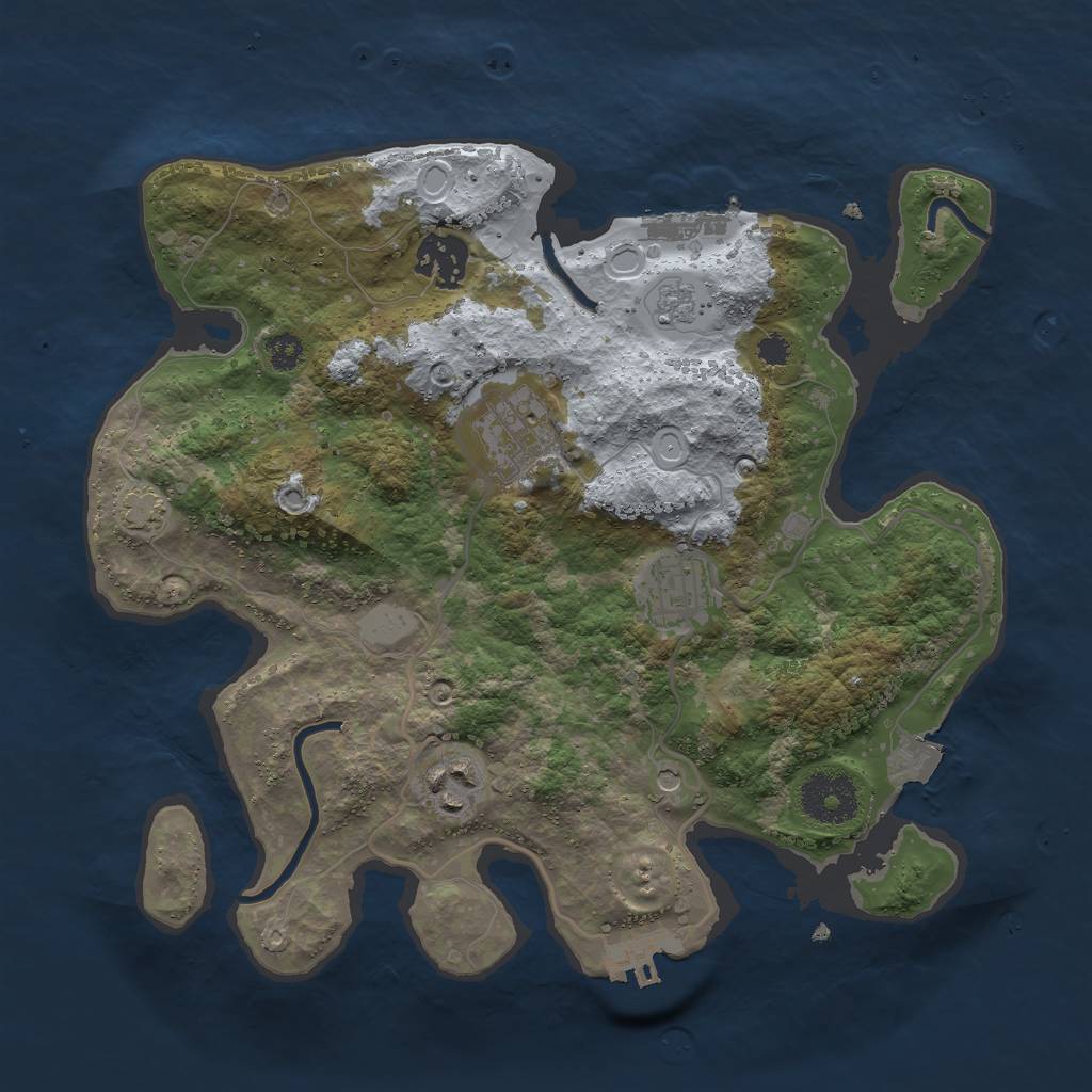 Rust Map: Procedural Map, Size: 3000, Seed: 83500213, 12 Monuments