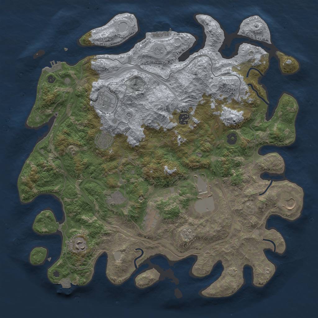 Rust Map: Procedural Map, Size: 4250, Seed: 18385688, 17 Monuments