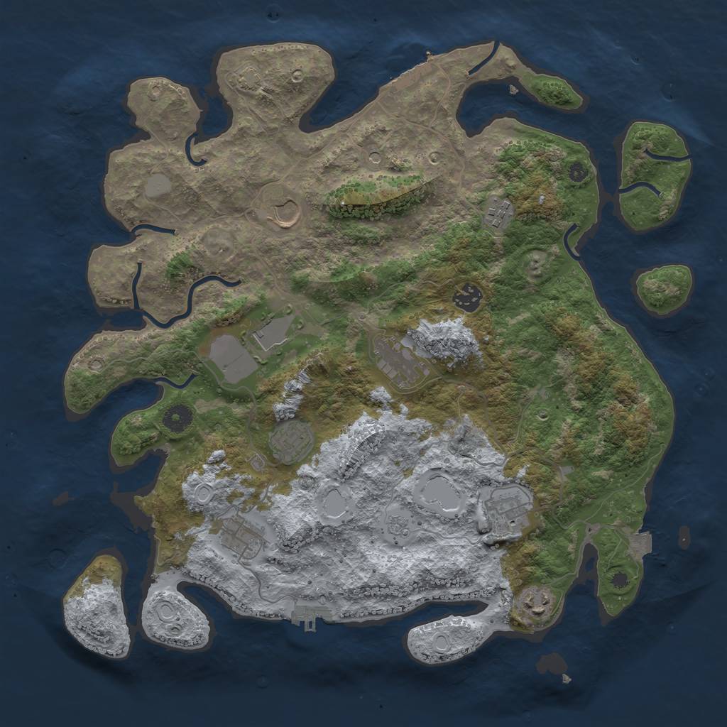 Rust Map: Procedural Map, Size: 3900, Seed: 17389285, 17 Monuments
