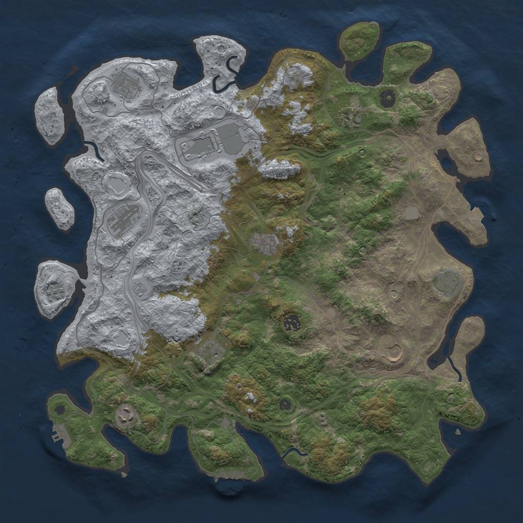 Rust Map: Procedural Map, Size: 4500, Seed: 1832954, 19 Monuments