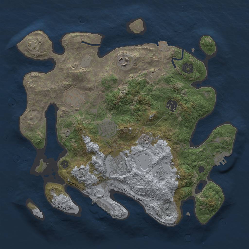 Rust Map: Procedural Map, Size: 3250, Seed: 1770142833, 14 Monuments