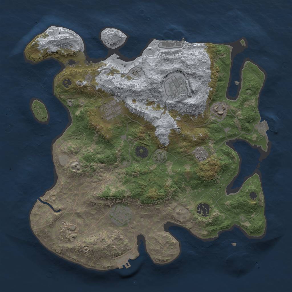 Rust Map: Procedural Map, Size: 3333, Seed: 63476, 14 Monuments