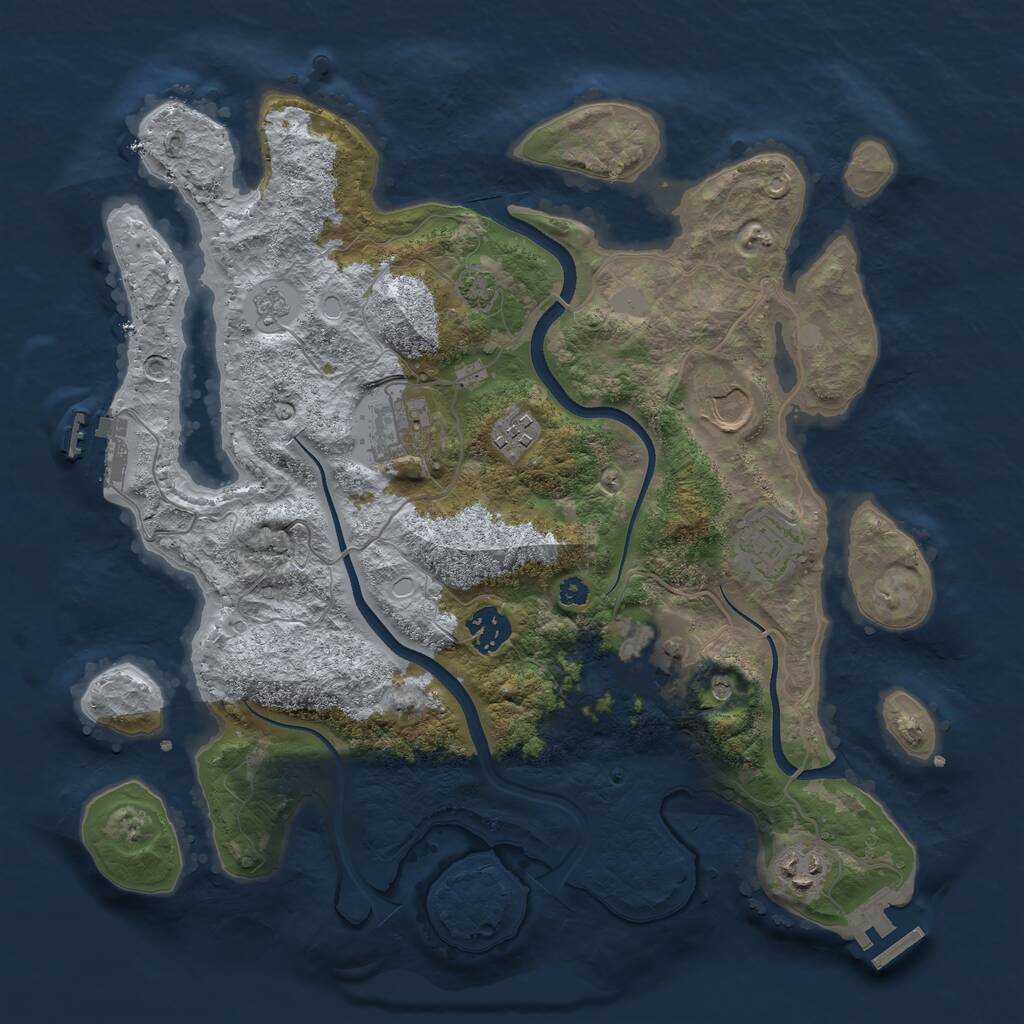 Rust Map: Procedural Map, Size: 3500, Seed: 111560594, 13 Monuments