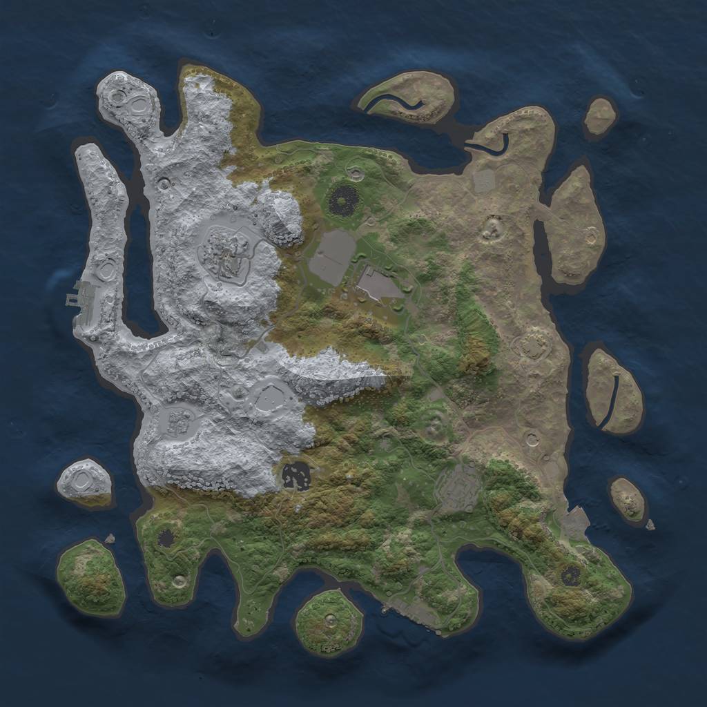 Rust Map: Procedural Map, Size: 3500, Seed: 111560594, 12 Monuments