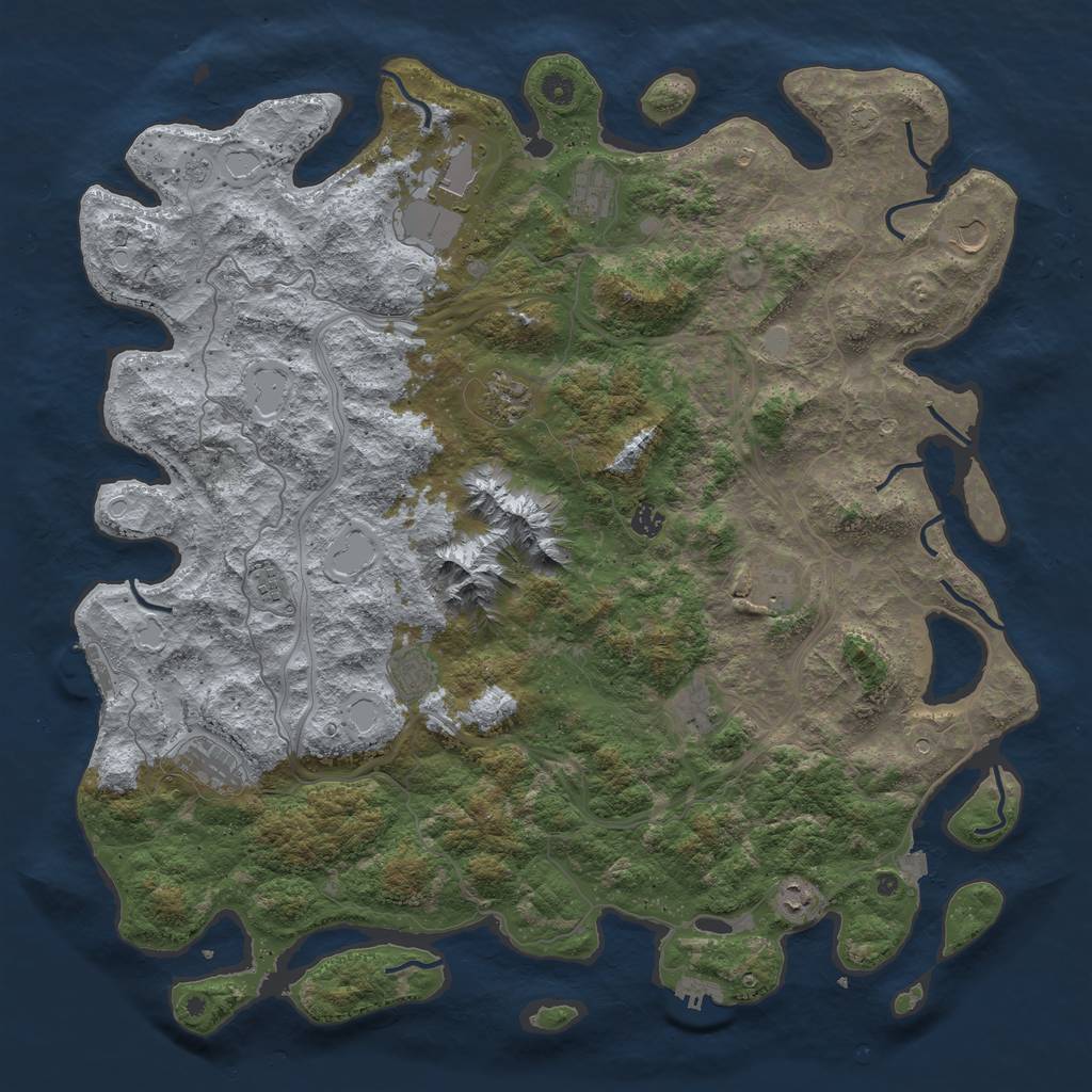Rust Map: Procedural Map, Size: 5000, Seed: 153624, 19 Monuments
