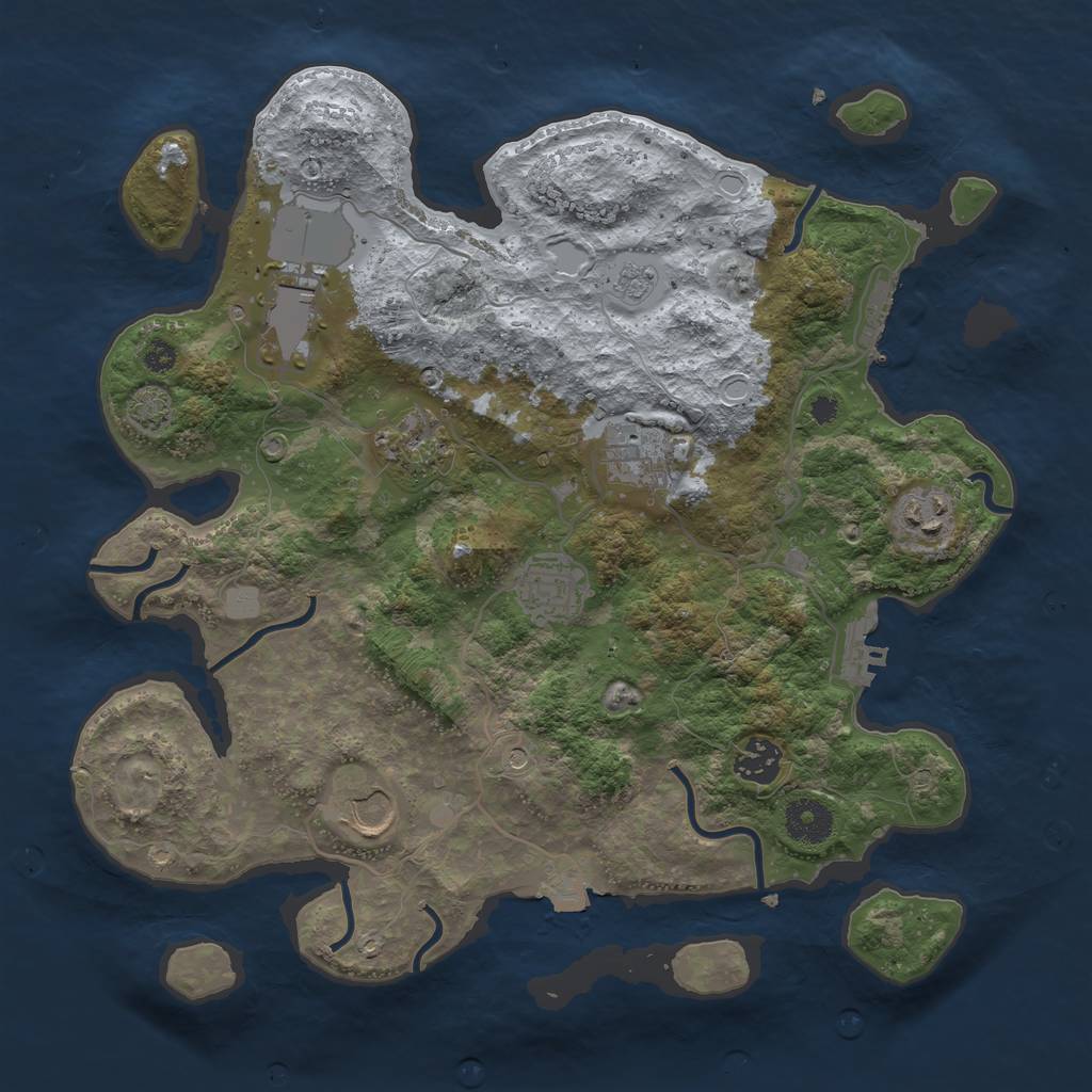 Rust Map: Procedural Map, Size: 3500, Seed: 92234820, 15 Monuments