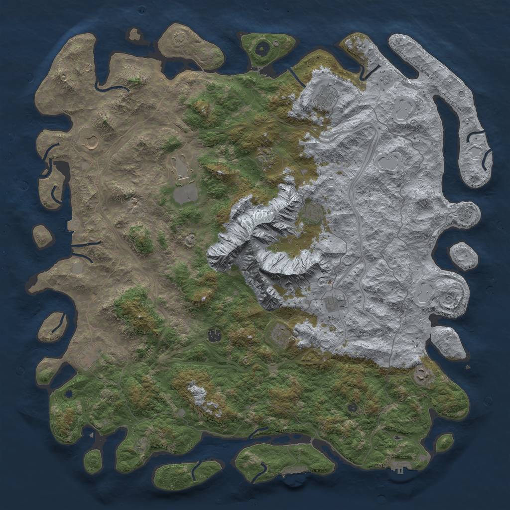 Rust Map: Procedural Map, Size: 5500, Seed: 822009200, 19 Monuments