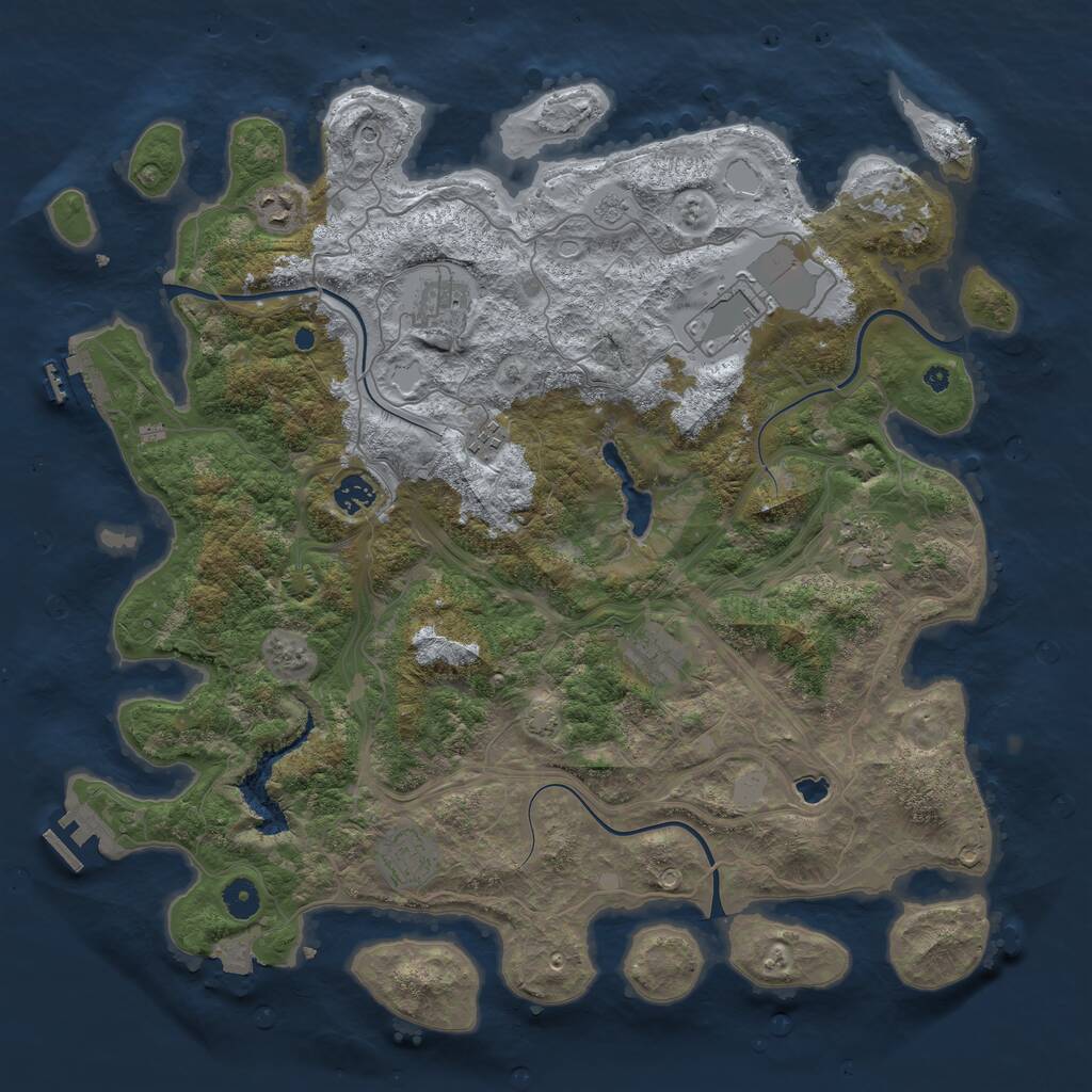 Rust Map: Procedural Map, Size: 4300, Seed: 66984317, 14 Monuments
