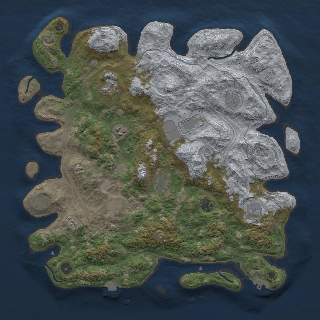 Rust Map: Procedural Map, Size: 4250, Seed: 1134669397, 17 Monuments