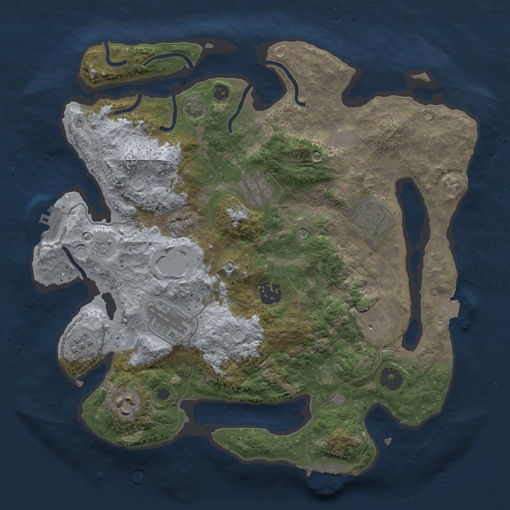 Rust Map: Procedural Map, Size: 3400, Seed: 6169, 15 Monuments