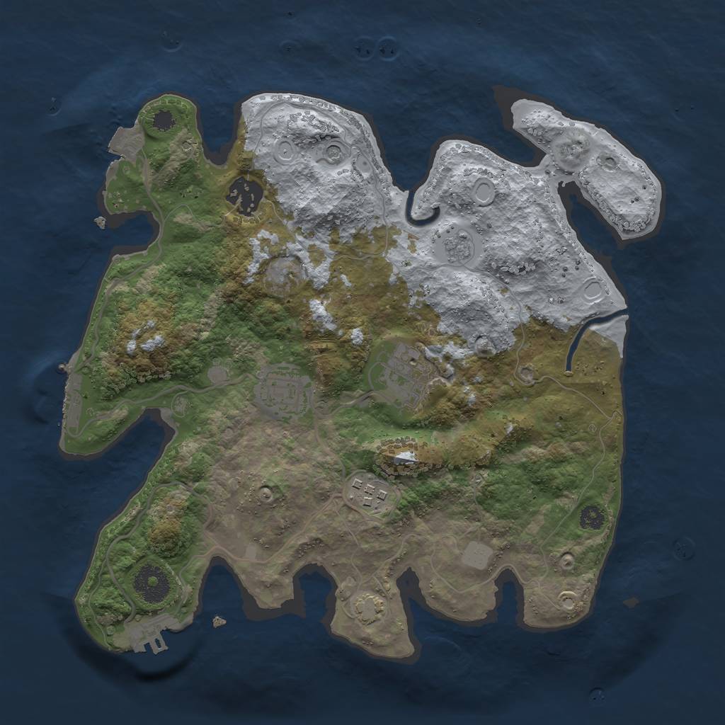 Rust Map: Procedural Map, Size: 3000, Seed: 95452, 12 Monuments