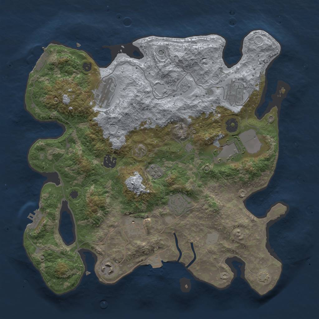 Rust Map: Procedural Map, Size: 3500, Seed: 1509818349, 16 Monuments