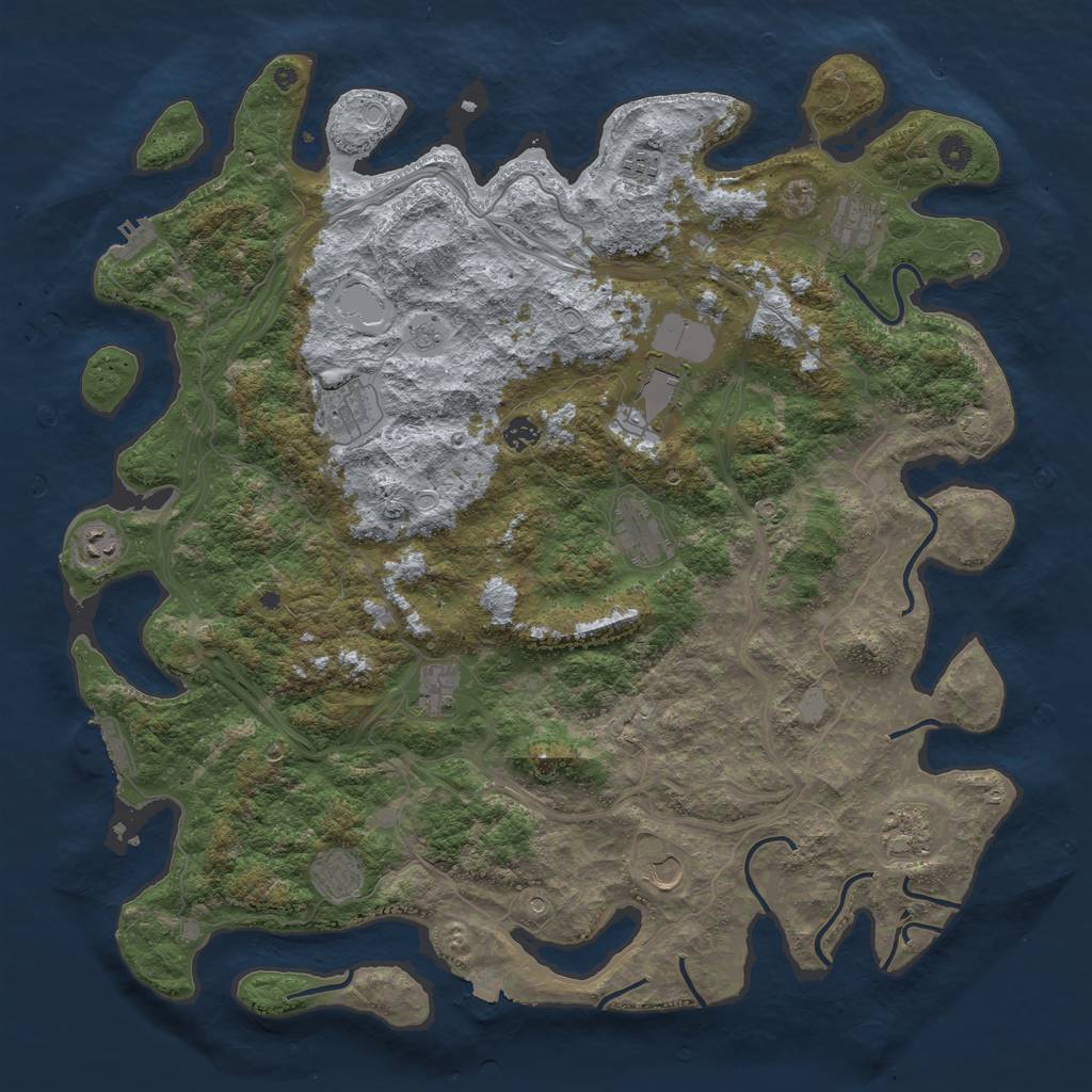Rust Map: Procedural Map, Size: 4800, Seed: 33455891, 19 Monuments