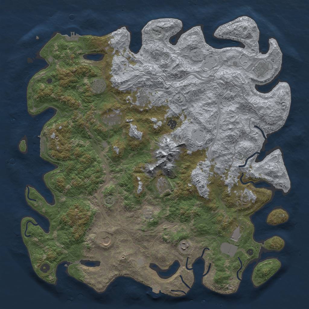 Rust Map: Procedural Map, Size: 5000, Seed: 88100523, 19 Monuments