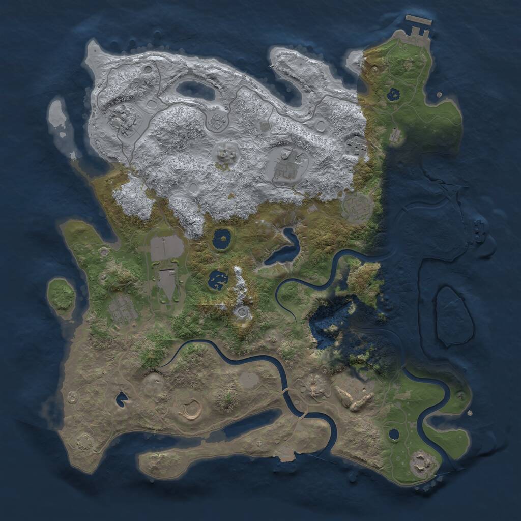 Rust Map: Procedural Map, Size: 4000, Seed: 1672396650, 16 Monuments