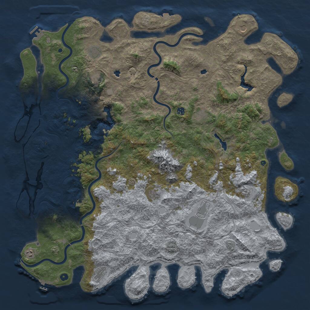 Rust Map: Procedural Map, Size: 6000, Seed: 98531, 17 Monuments