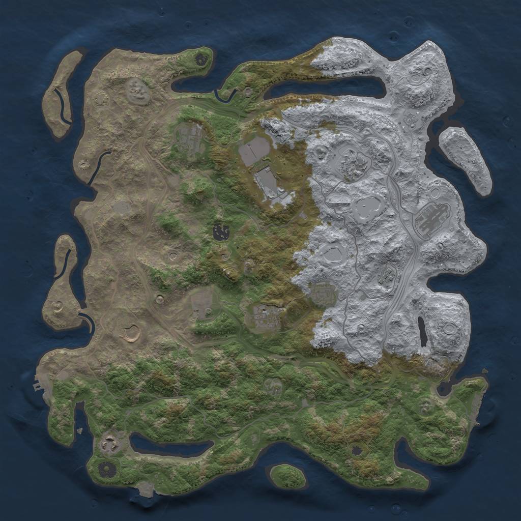 Rust Map: Procedural Map, Size: 4400, Seed: 94638116, 19 Monuments