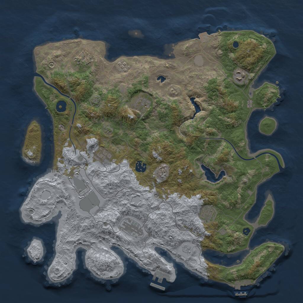 Rust Map: Procedural Map, Size: 4000, Seed: 104054304, 15 Monuments