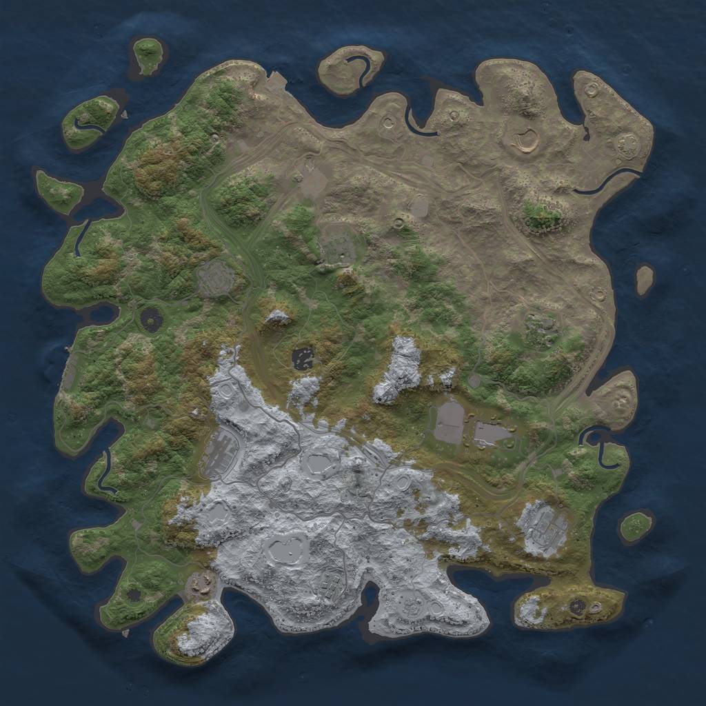 Rust Map: Procedural Map, Size: 4500, Seed: 17364429, 18 Monuments