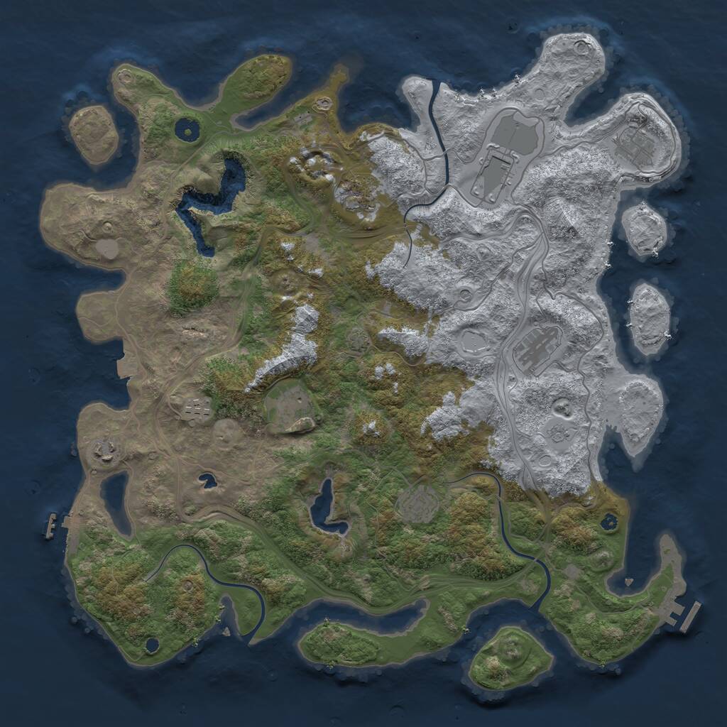 Rust Map: Procedural Map, Size: 4400, Seed: 836448062, 14 Monuments