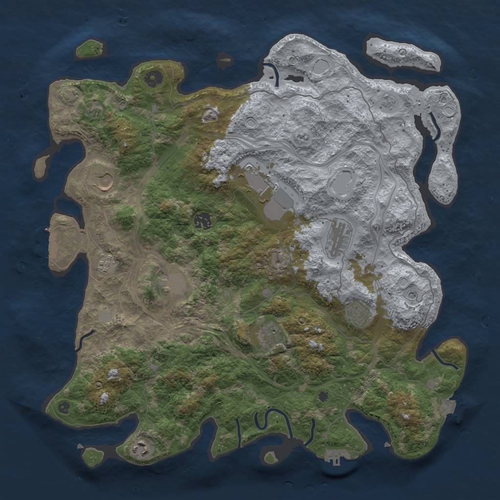 Rust Map: Procedural Map, Size: 4250, Seed: 937574838, 17 Monuments