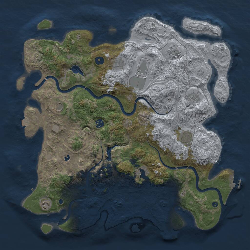 Rust Map: Procedural Map, Size: 4250, Seed: 937574838, 16 Monuments
