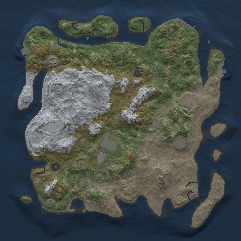 Rust Map: Procedural Map, Size: 4100, Seed: 73494649, 15 Monuments