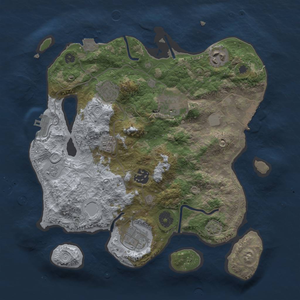 Rust Map: Procedural Map, Size: 3000, Seed: 436570082, 13 Monuments