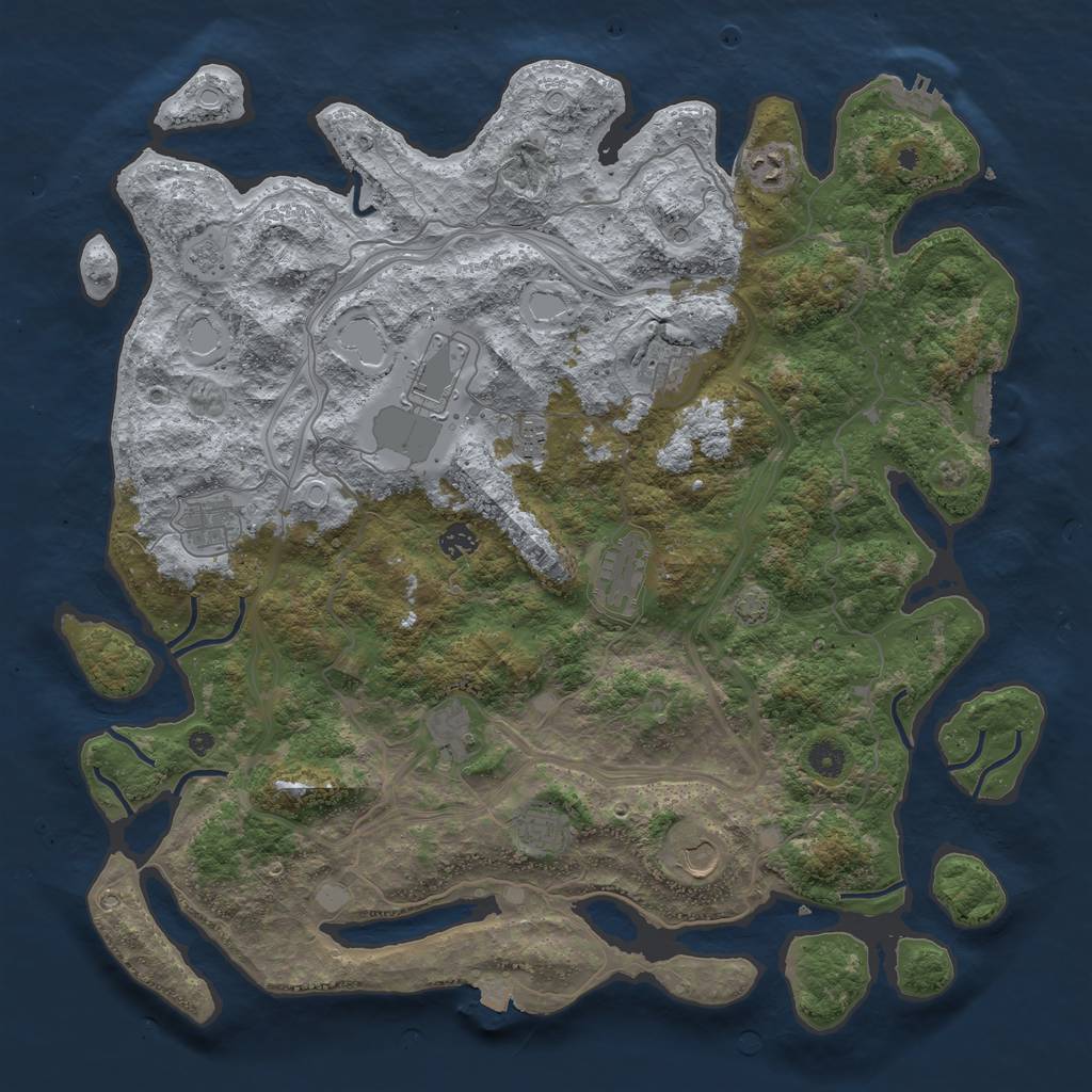 Rust Map: Procedural Map, Size: 4500, Seed: 1457611919, 18 Monuments