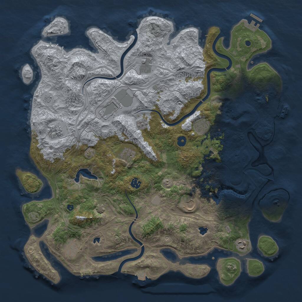 Rust Map: Procedural Map, Size: 4500, Seed: 1457611919, 16 Monuments