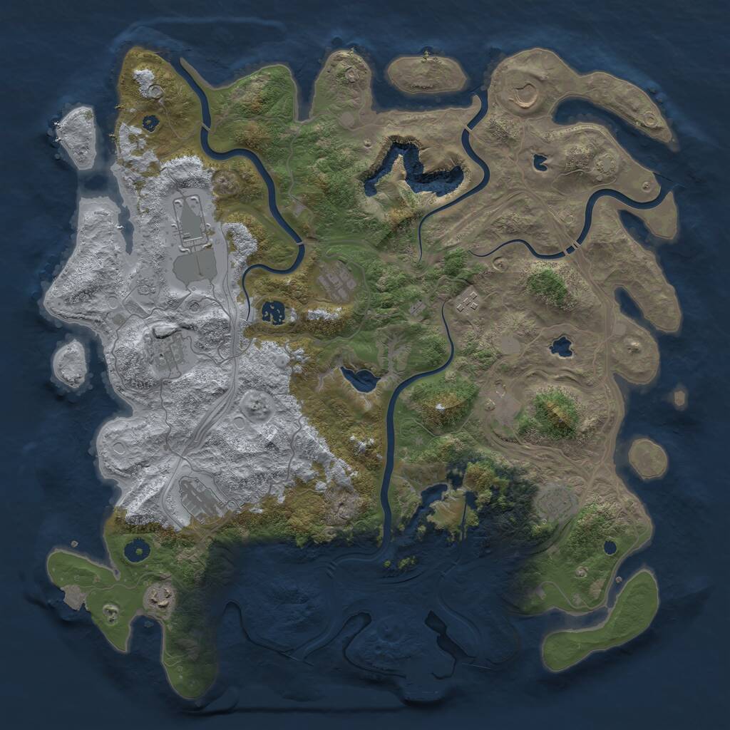 Rust Map: Procedural Map, Size: 4500, Seed: 317504928, 15 Monuments