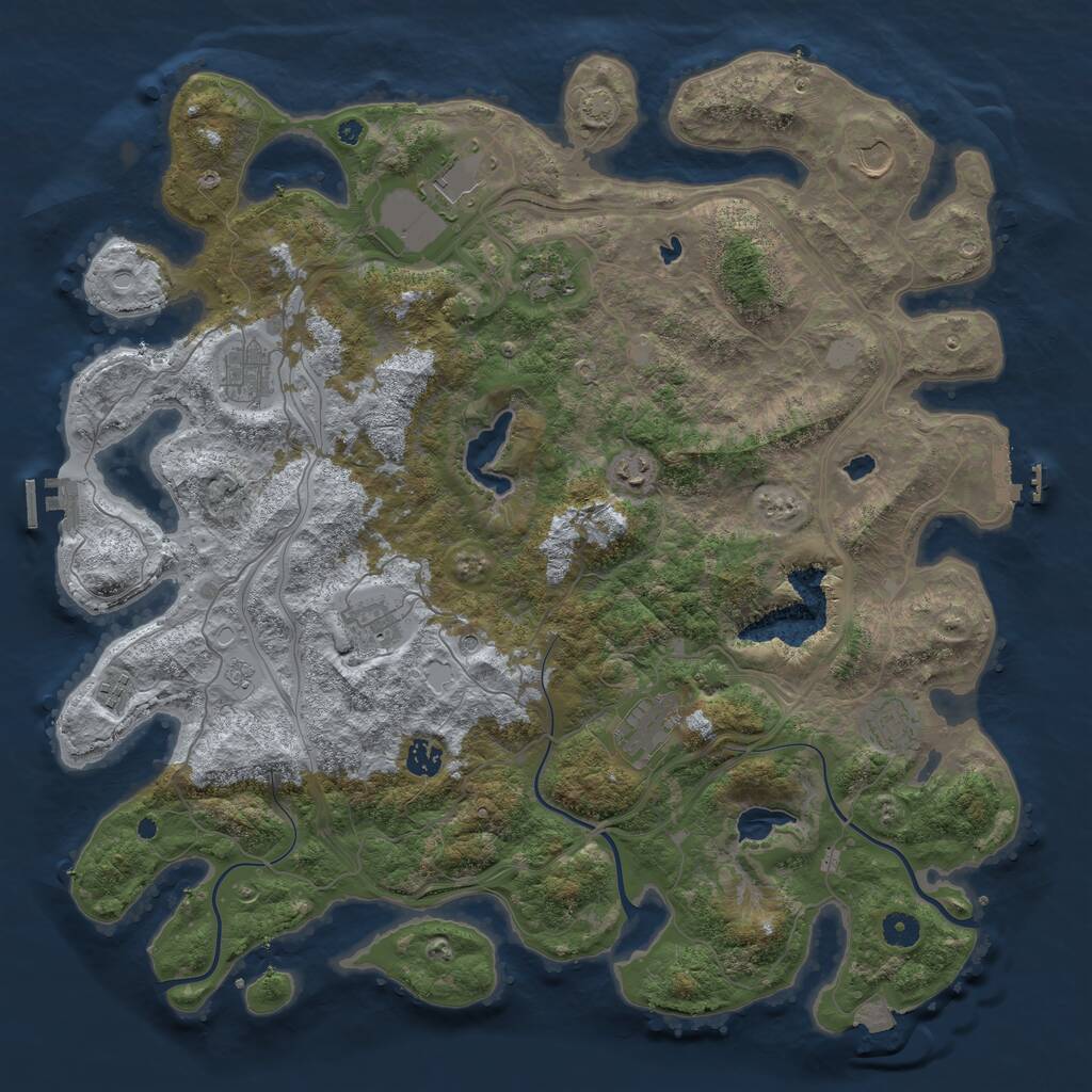 Rust Map: Procedural Map, Size: 4500, Seed: 1047633092, 16 Monuments