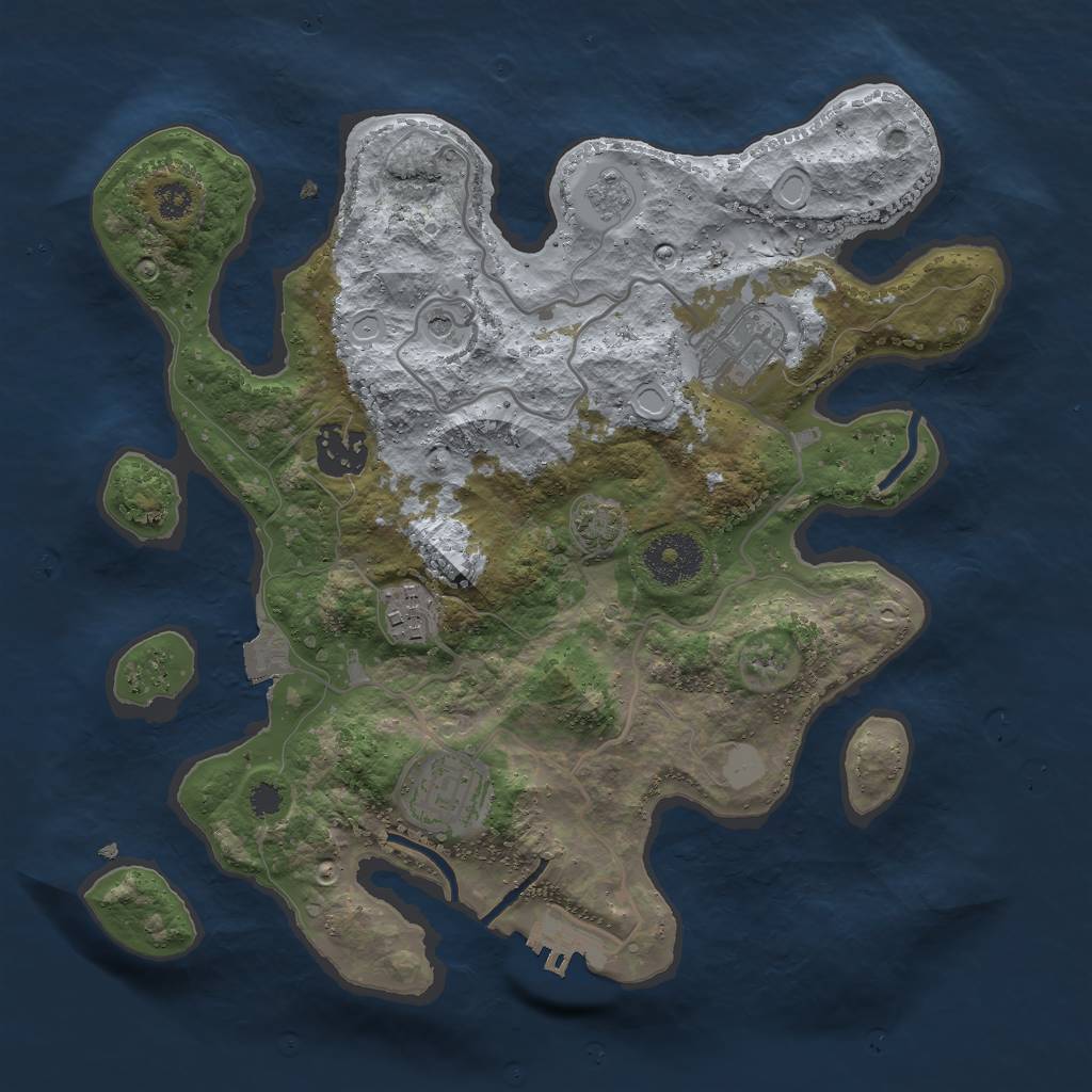 Rust Map: Procedural Map, Size: 2999, Seed: 1256692192, 11 Monuments