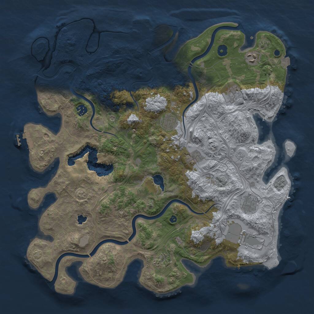 Rust Map: Procedural Map, Size: 4300, Seed: 76951181, 15 Monuments
