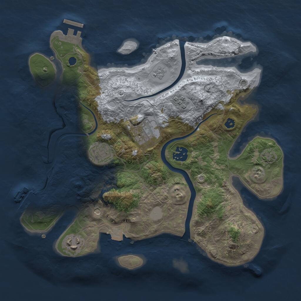 Rust Map: Procedural Map, Size: 3000, Seed: 27698, 11 Monuments
