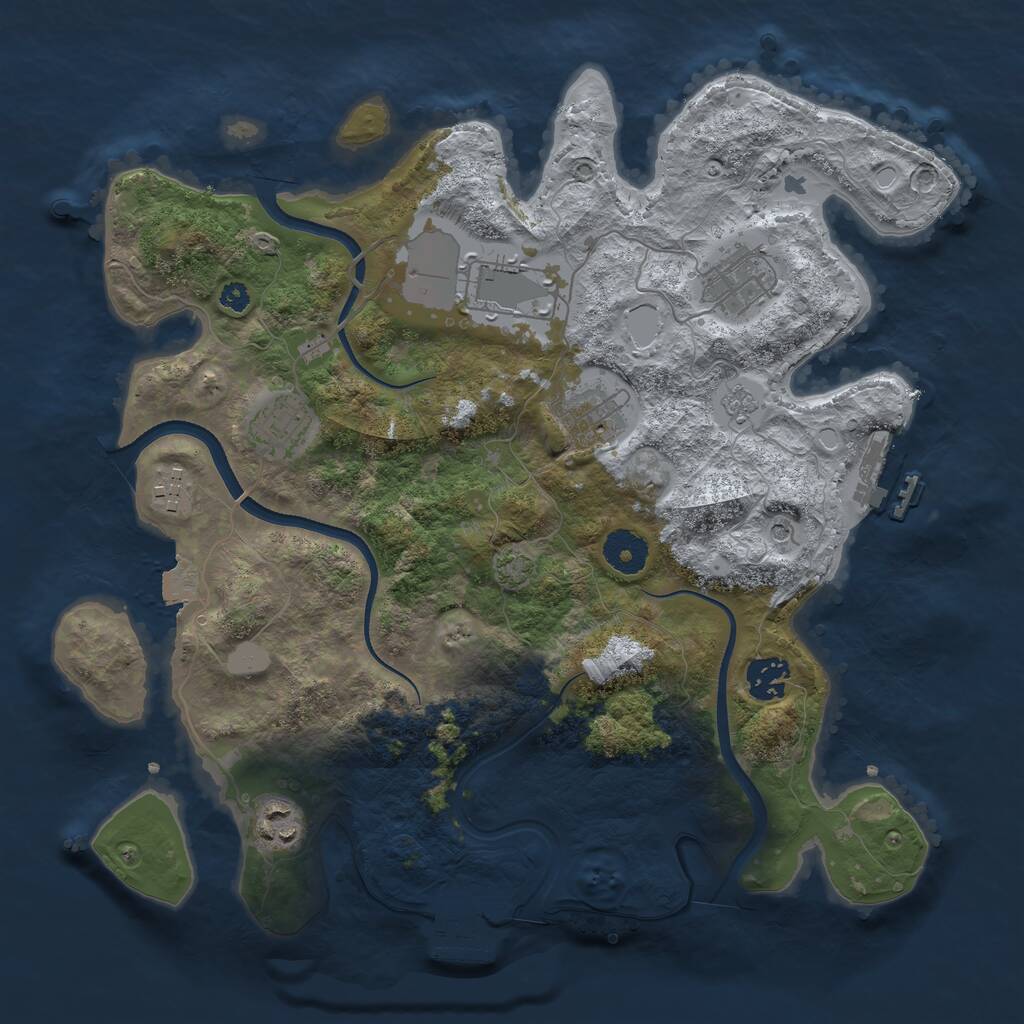 Rust Map: Procedural Map, Size: 3500, Seed: 94609767, 13 Monuments