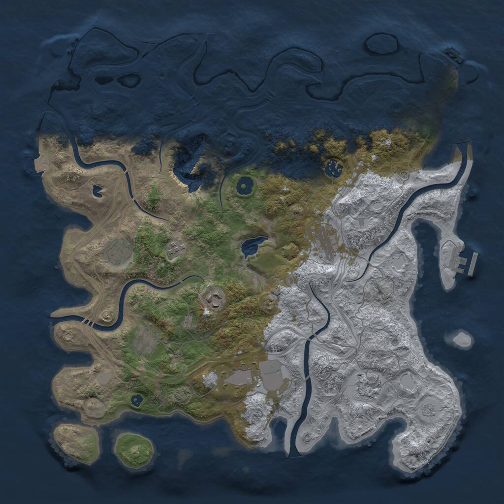Rust Map: Procedural Map, Size: 4250, Seed: 35075932, 14 Monuments