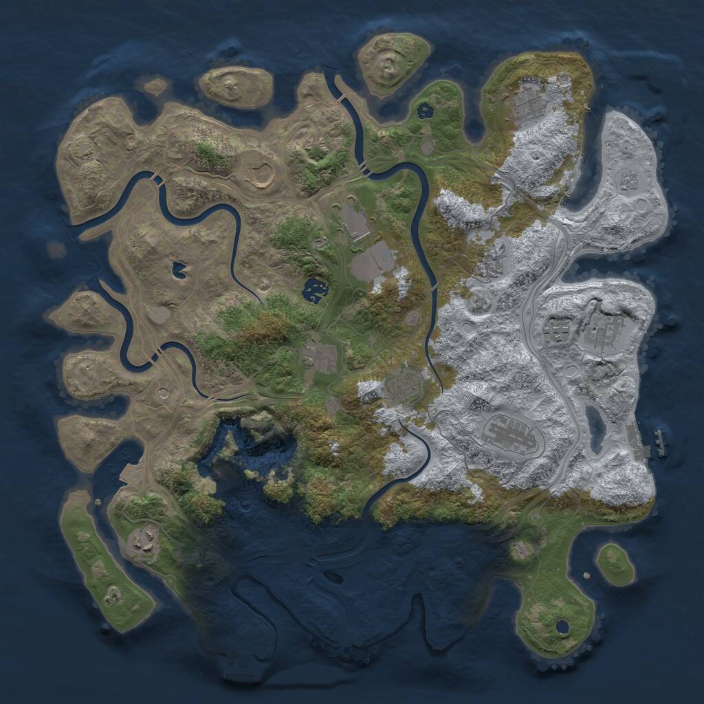 Rust Map: Procedural Map, Size: 4250, Seed: 68144530, 17 Monuments