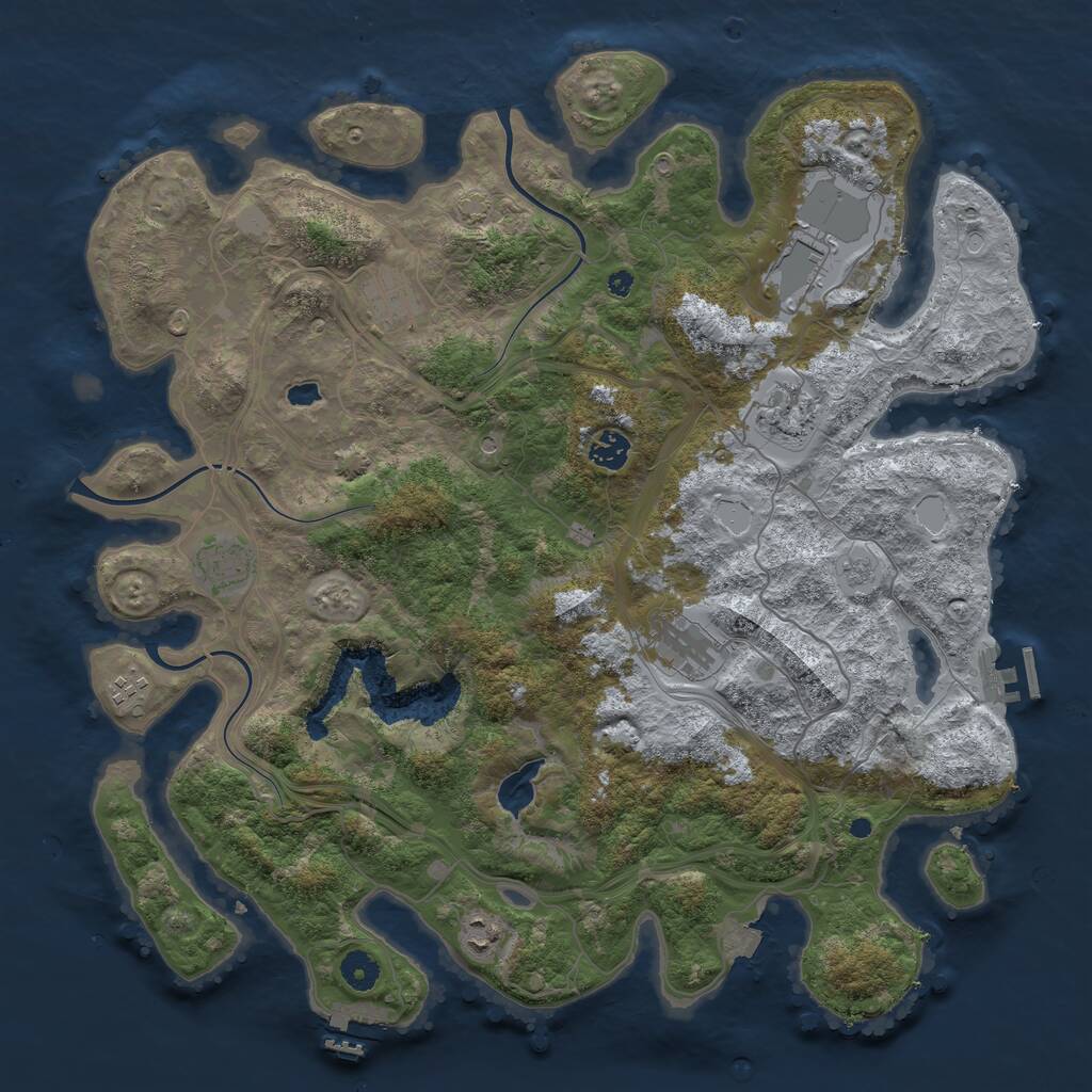 Rust Map: Procedural Map, Size: 4250, Seed: 68144530, 14 Monuments