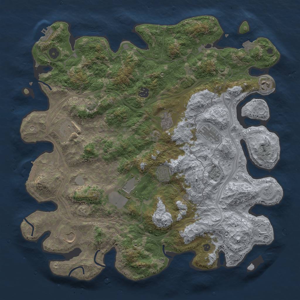 Rust Map: Procedural Map, Size: 4300, Seed: 94632079, 17 Monuments