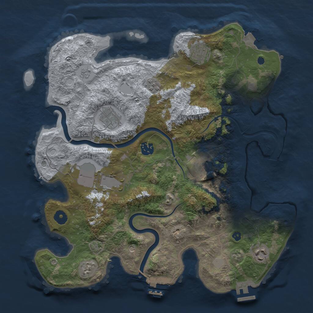 Rust Map: Procedural Map, Size: 3500, Seed: 235247350, 13 Monuments