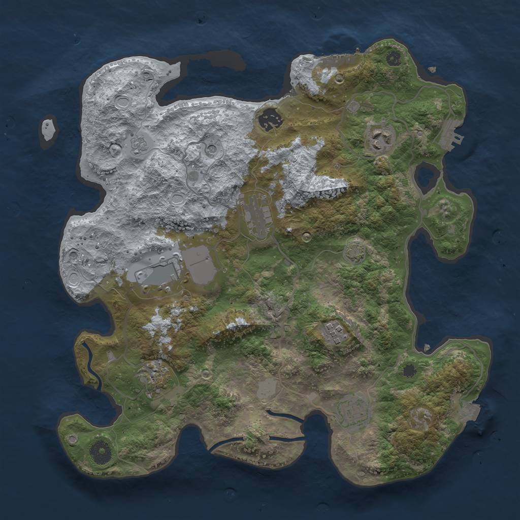 Rust Map: Procedural Map, Size: 3500, Seed: 235247350, 15 Monuments