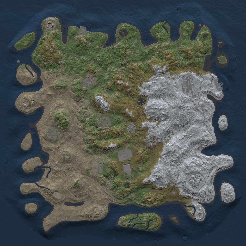 Rust Map: Procedural Map, Size: 4400, Seed: 82074304, 17 Monuments