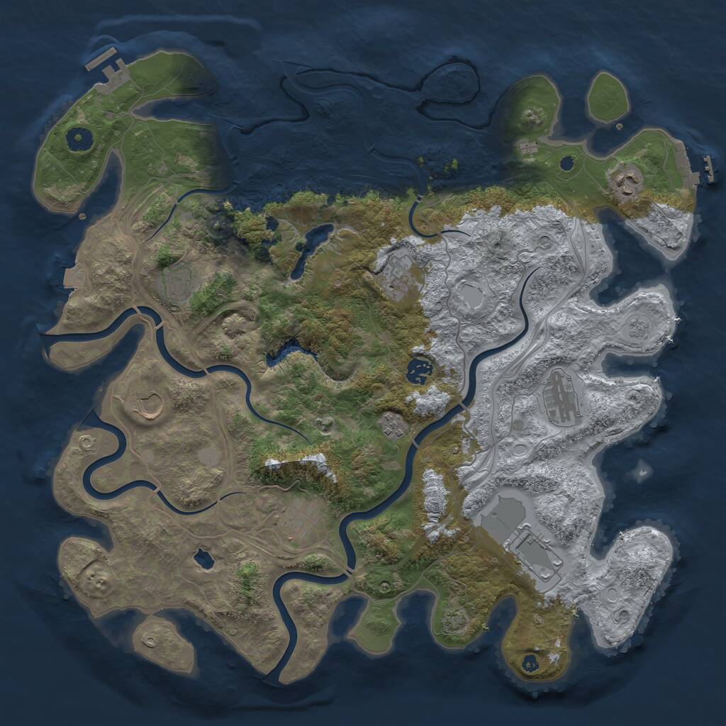 Rust Map: Procedural Map, Size: 4250, Seed: 3520345, 15 Monuments