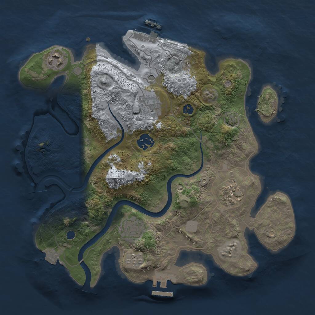 Rust Map: Procedural Map, Size: 3000, Seed: 5829076, 11 Monuments
