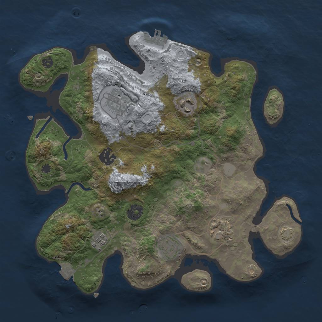 Rust Map: Procedural Map, Size: 3000, Seed: 5829076, 11 Monuments