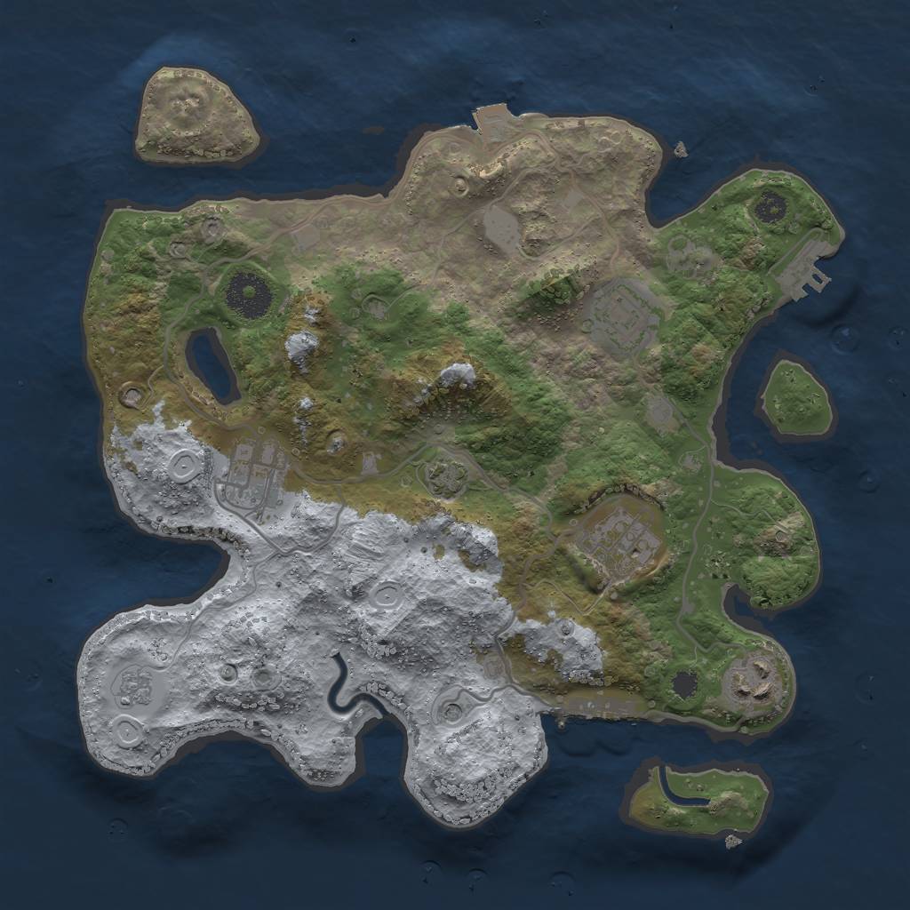 Rust Map: Procedural Map, Size: 3000, Seed: 12894, 12 Monuments