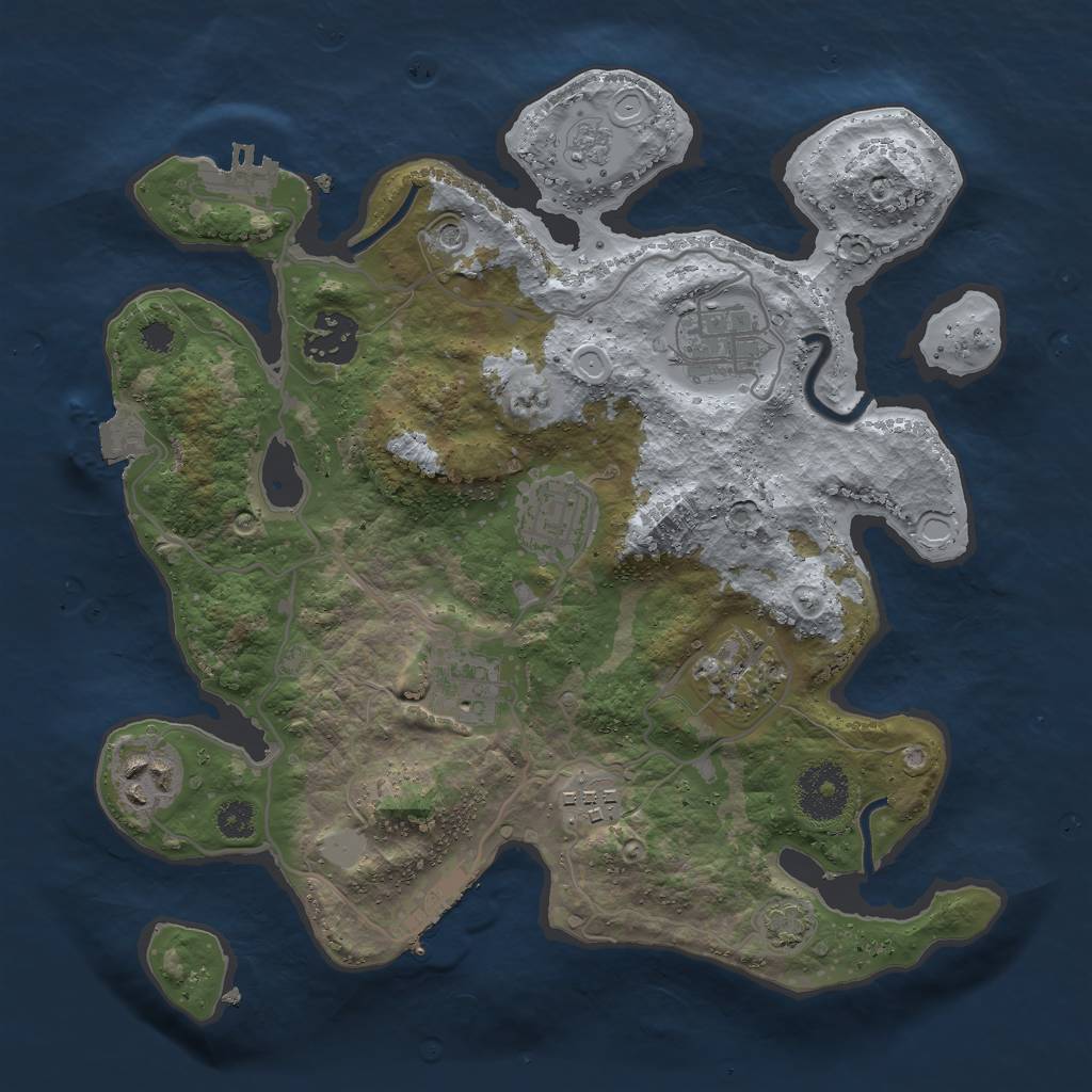 Rust Map: Procedural Map, Size: 3000, Seed: 64231, 15 Monuments